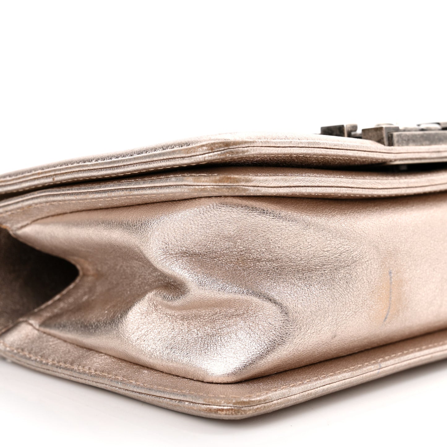 Metallic Lambskin Strass Small Boy By Night Flap Pink