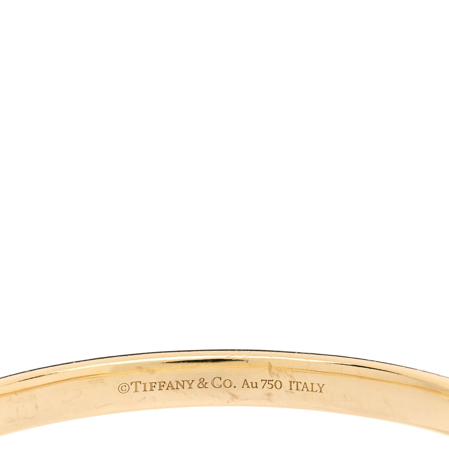 Tiffany 18K Yellow Gold Narrow Atlas X Closed Hinged Bangle Bracelet 3 of 4