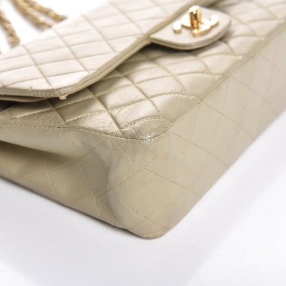 Chanel Lambskin Quilted Medium Double Flap Light Gold 14 of 21