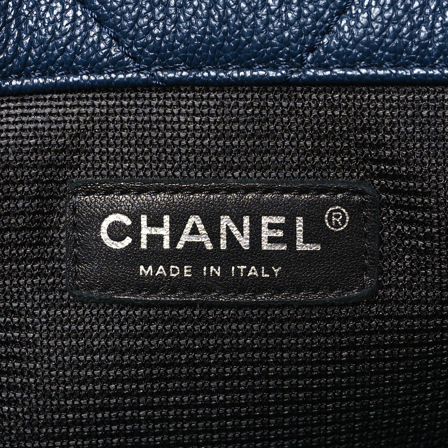 Calfskin Chevron Quilted XXL Travel Flap Bag Blue