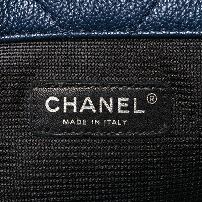 Chanel Calfskin Chevron Quilted XXL Travel Flap Bag Blue 6 of 9