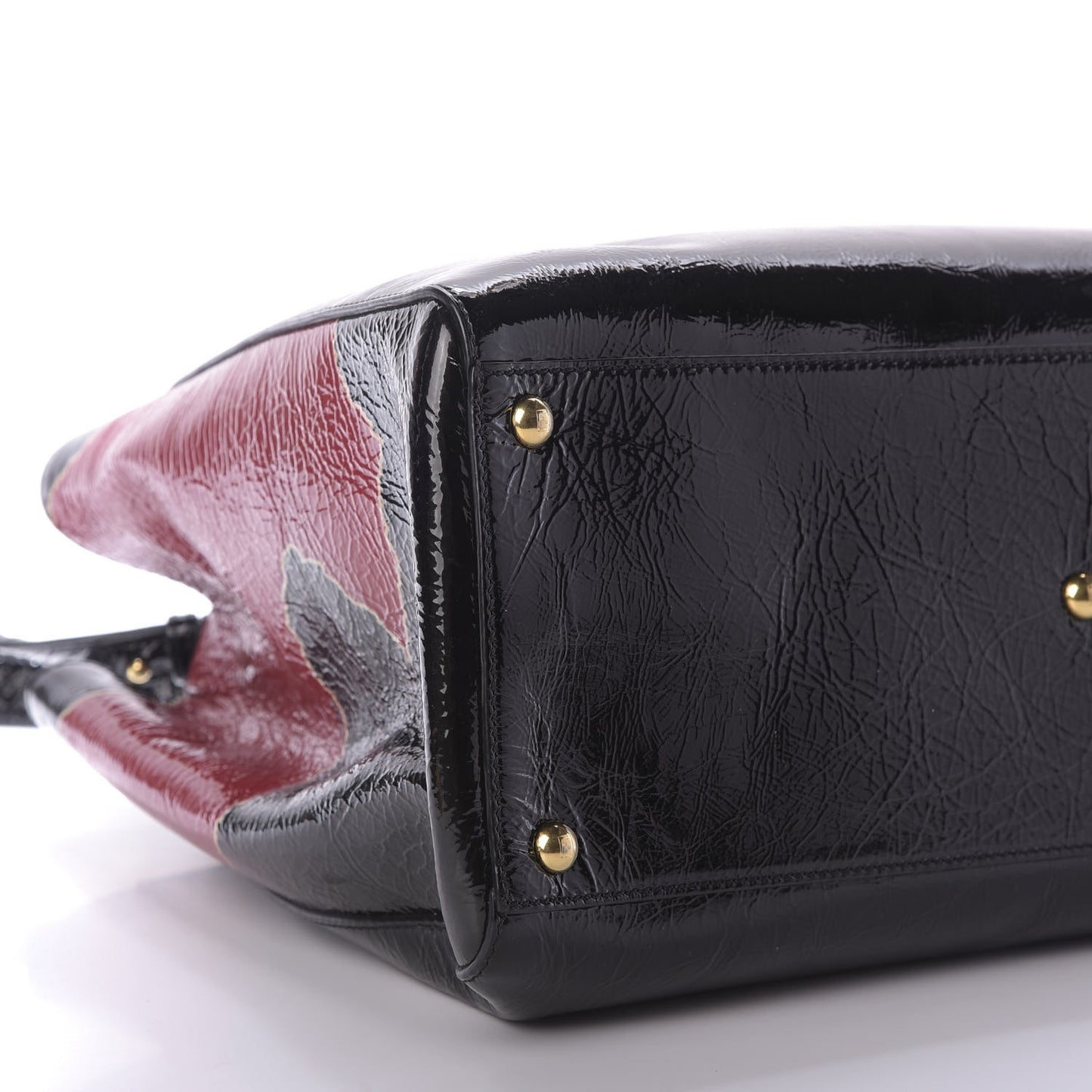 Patent Regular 2Jours Tote Black Red Milk