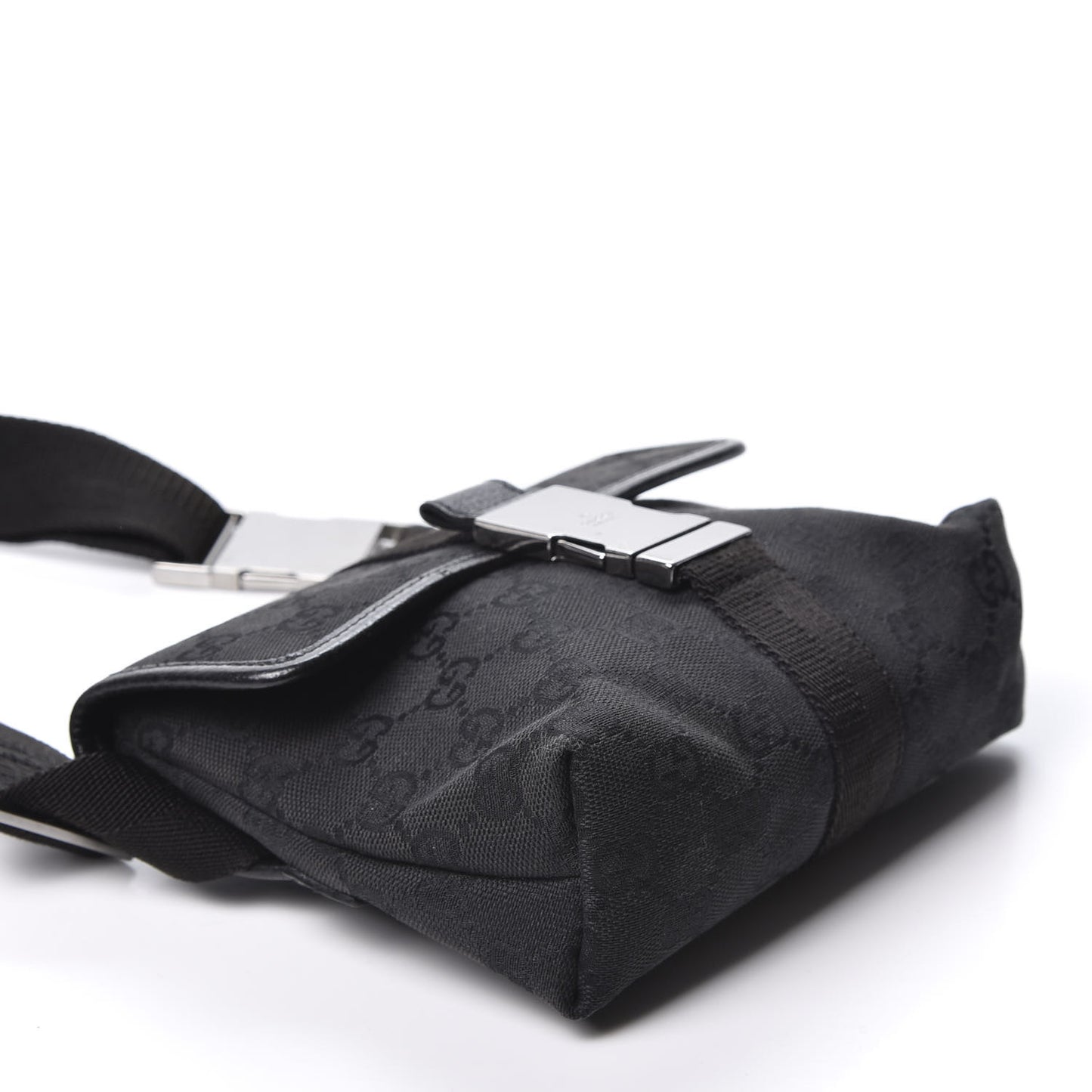 GG Monogram Web Buckle Belt Bag Black