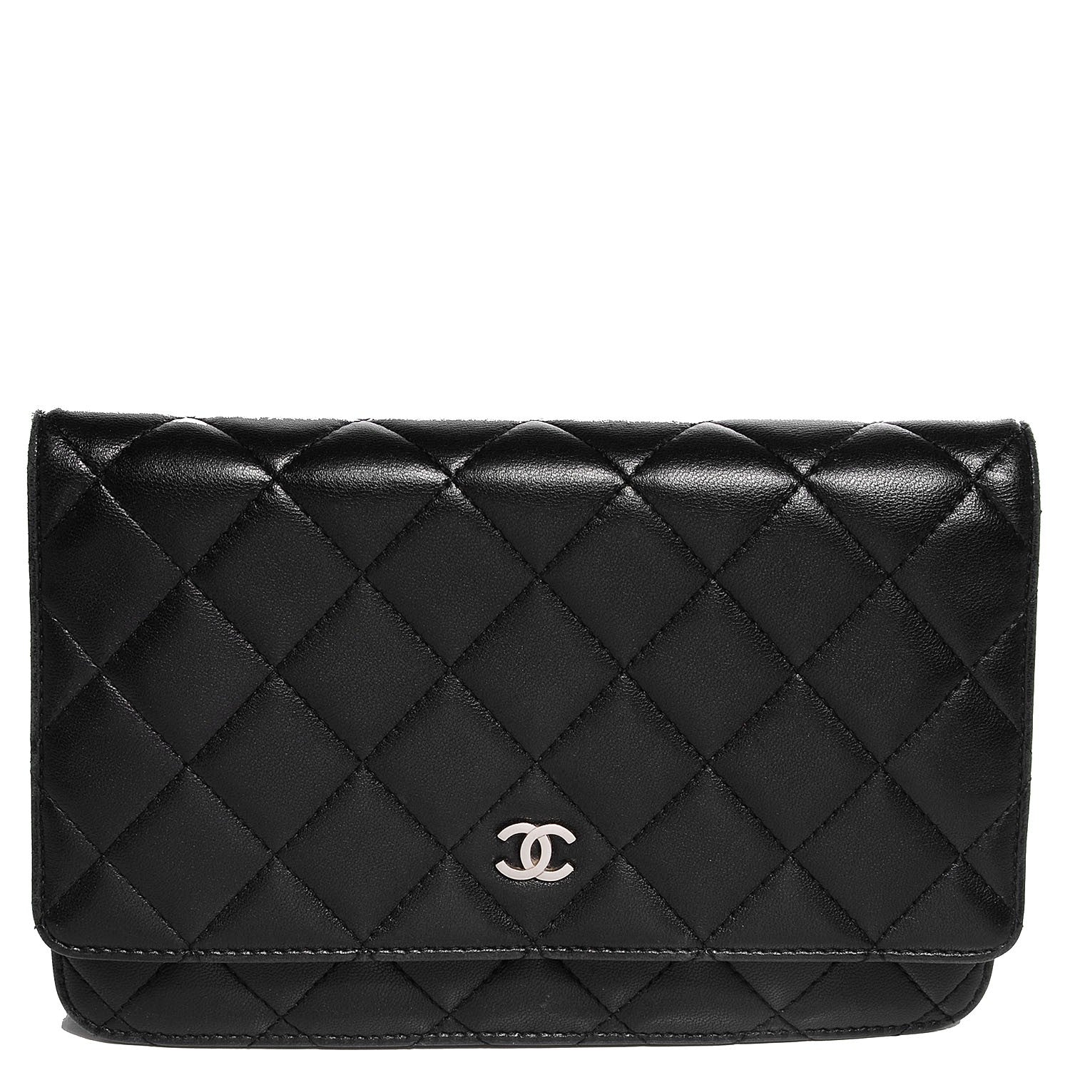 Chanel Lambskin Quilted Wallet On Chain WOC Black 1 of 8
