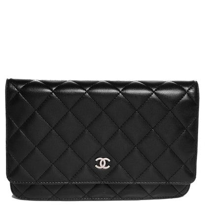 Chanel Lambskin Quilted Wallet On Chain WOC Black 1 of 8