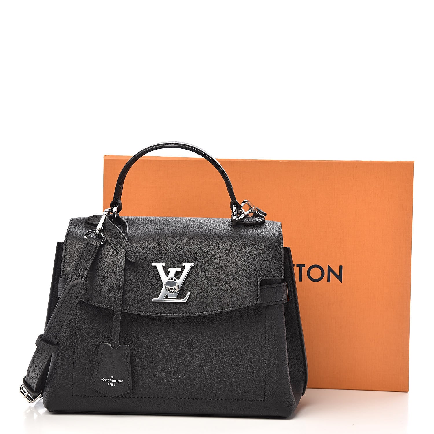 Louis Vuitton Calfskin Lockme Ever BB Black 10 of 10