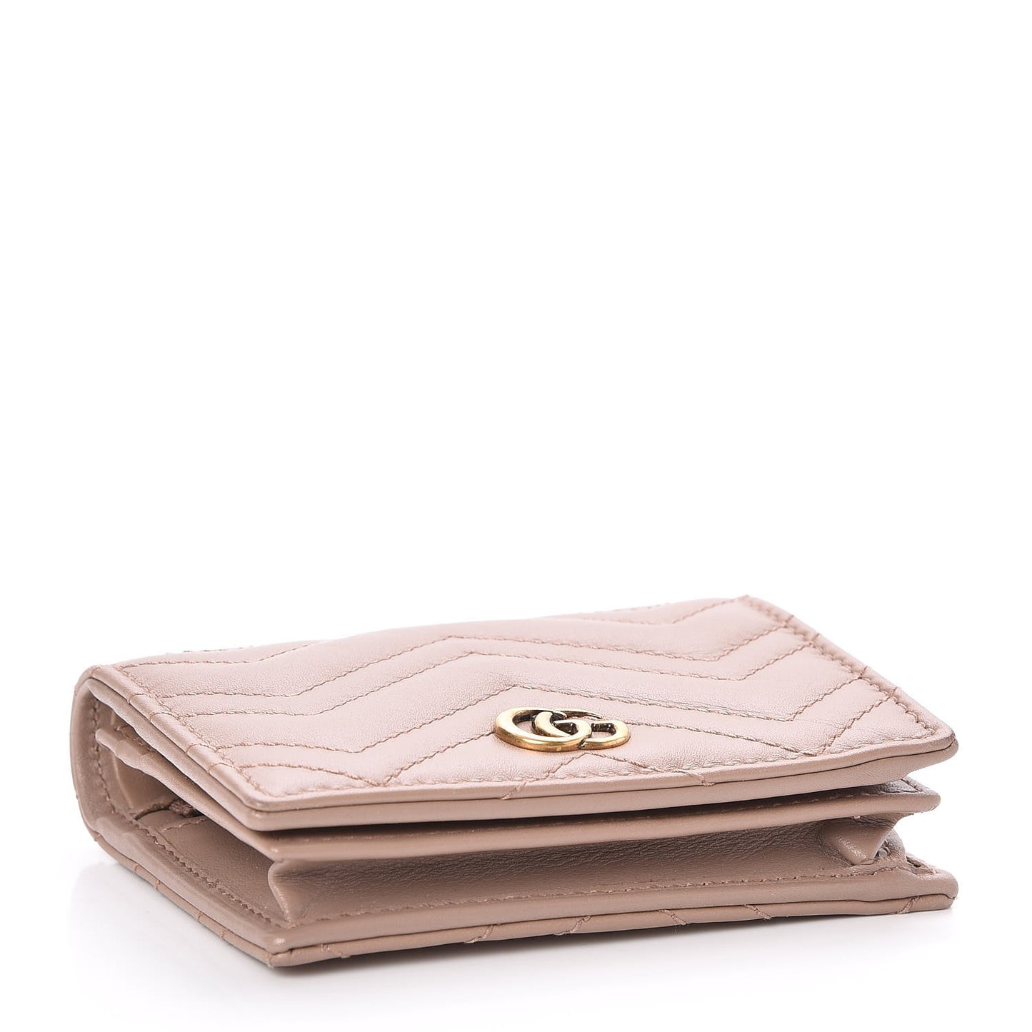 Calfskin Matelasse GG Marmont Card Case Nude