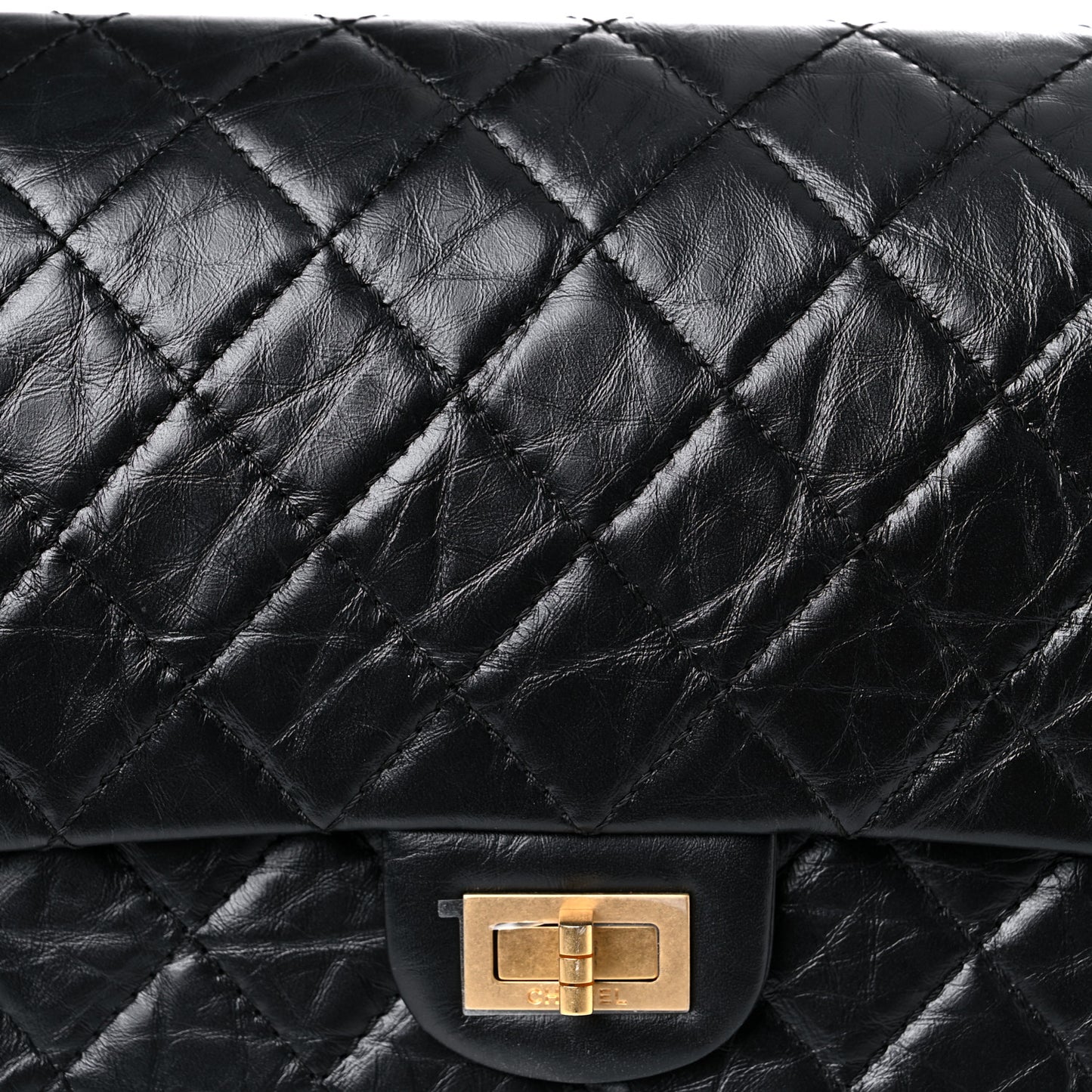 Aged Calfskin Quilted 2.55 Reissue 226 Flap Black