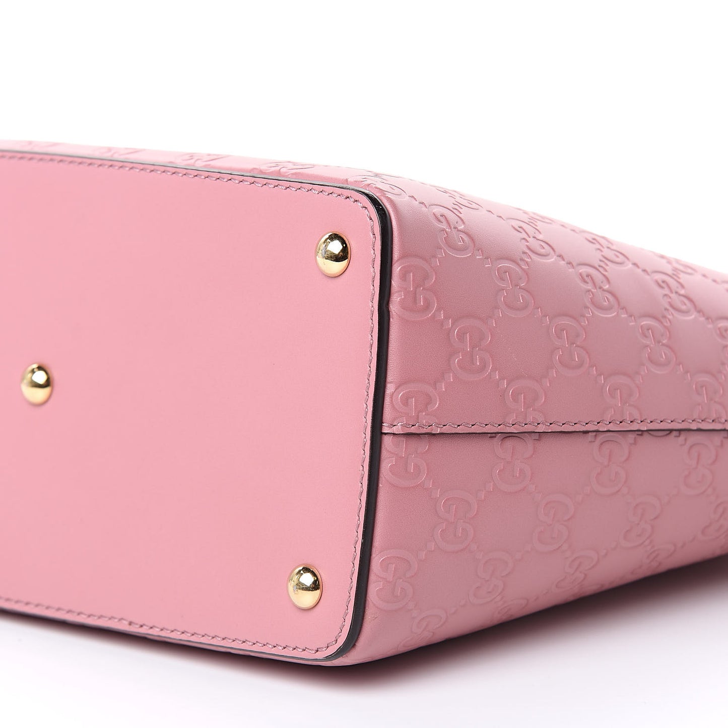 Guccissima Signature Small Zippered Bucket Tote Rose Baby Candy