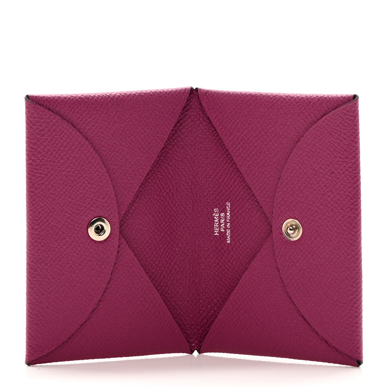 Hermes Epsom Calvi Card Case Rose Pourpre 5 of 6