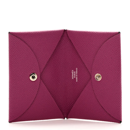 Hermes Epsom Calvi Card Case Rose Pourpre 5 of 6