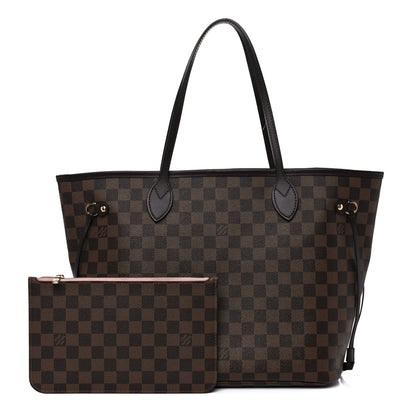 Louis Vuitton Damier Ebene Neo Neverfull MM Rose Ballerine 1 of 17