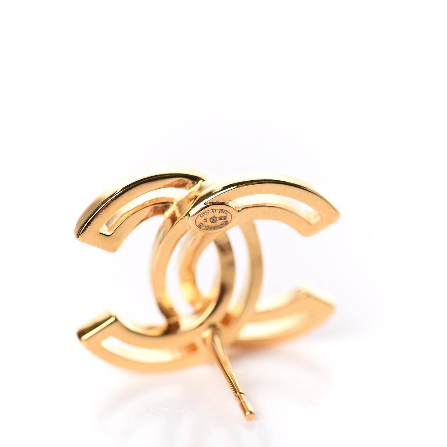 Metal Obazine CC Earrings Gold