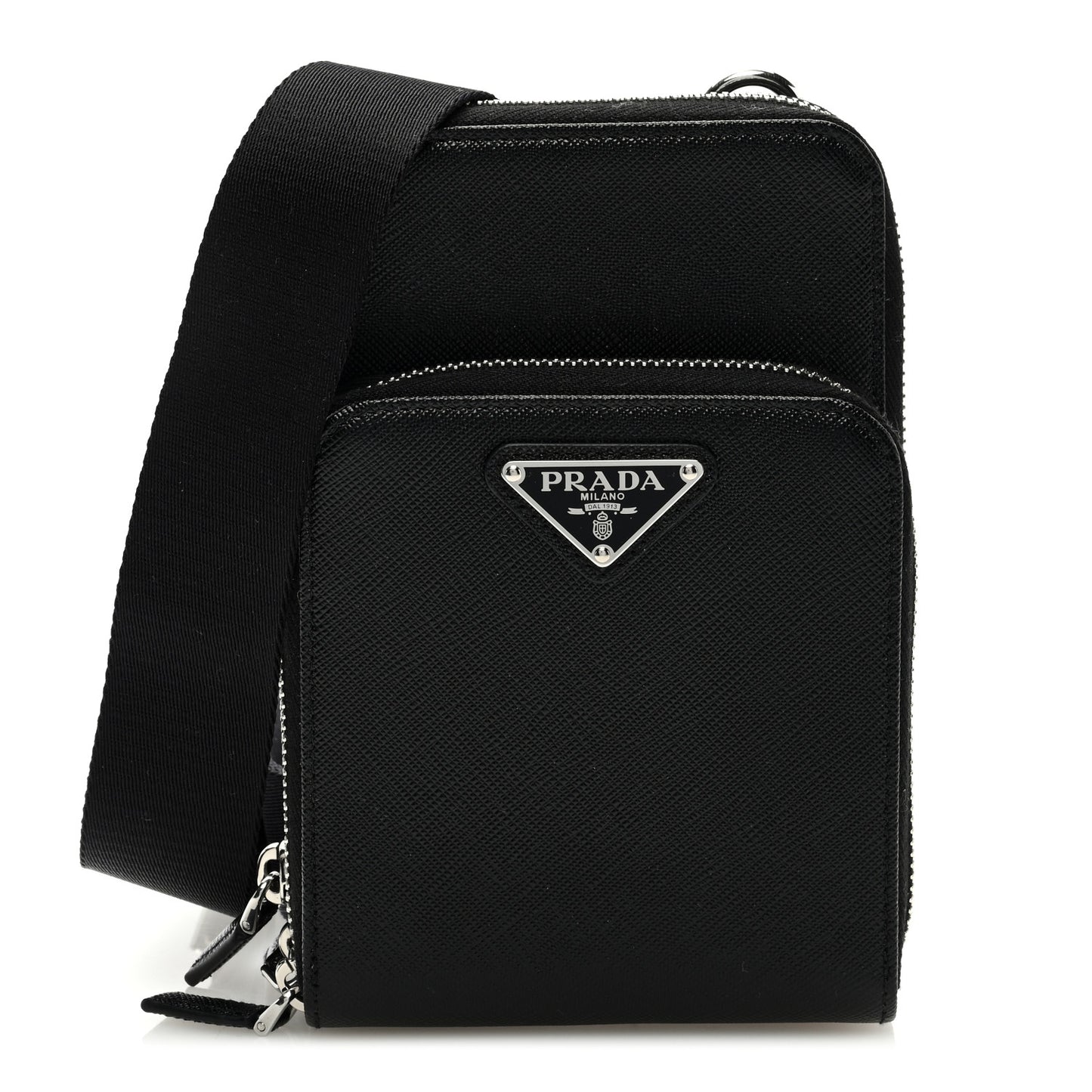 Saffiano Smartphone Case Crossbody Black