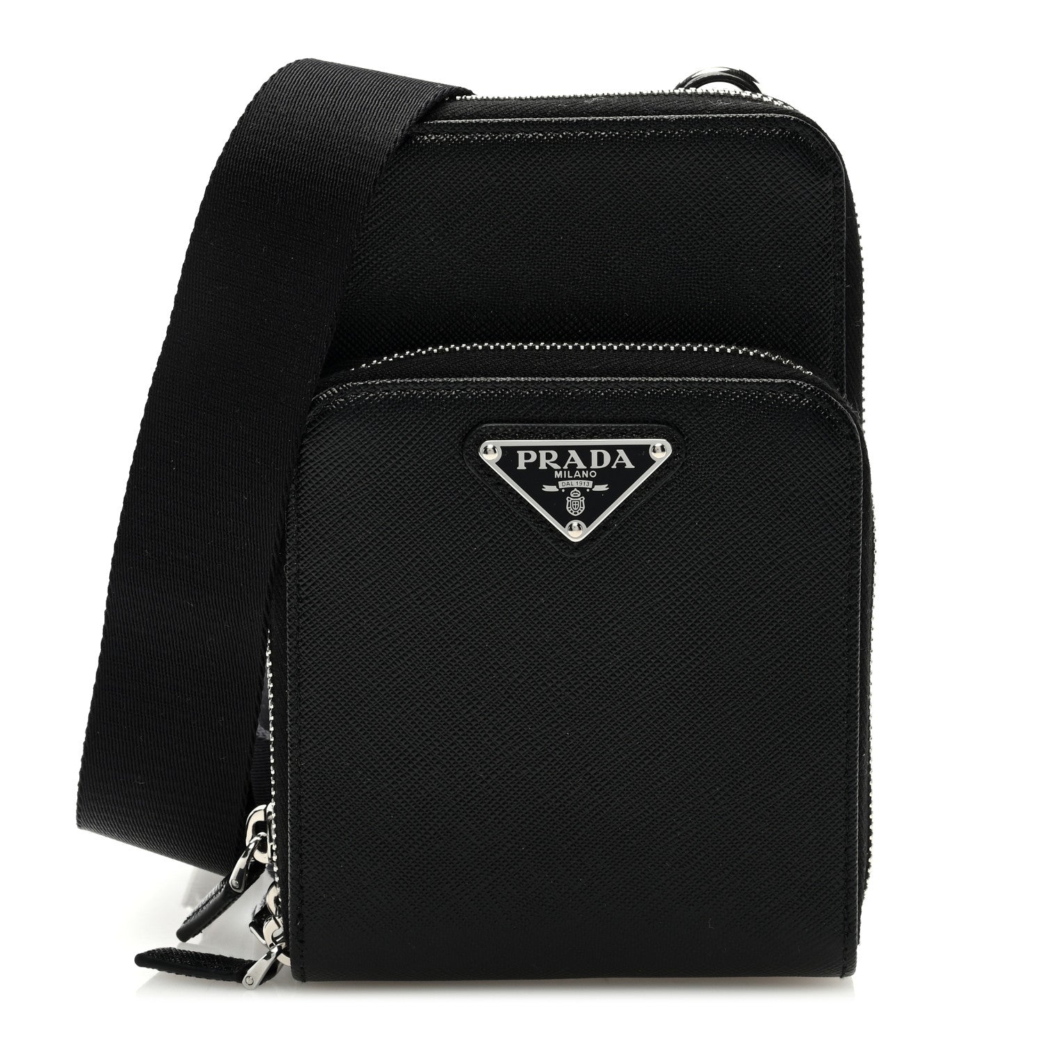 Prada Saffiano Smartphone Case Crossbody Black 1 of 8