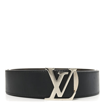 Louis Vuitton Calfskin Monogram LV Initiales Reversible 90 36 Belt Black 1 of 5