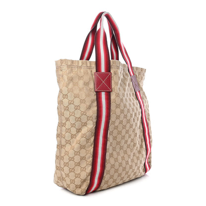 Gucci GG Monogram Medium Web Handle Vertical Tote Red 3 of 9