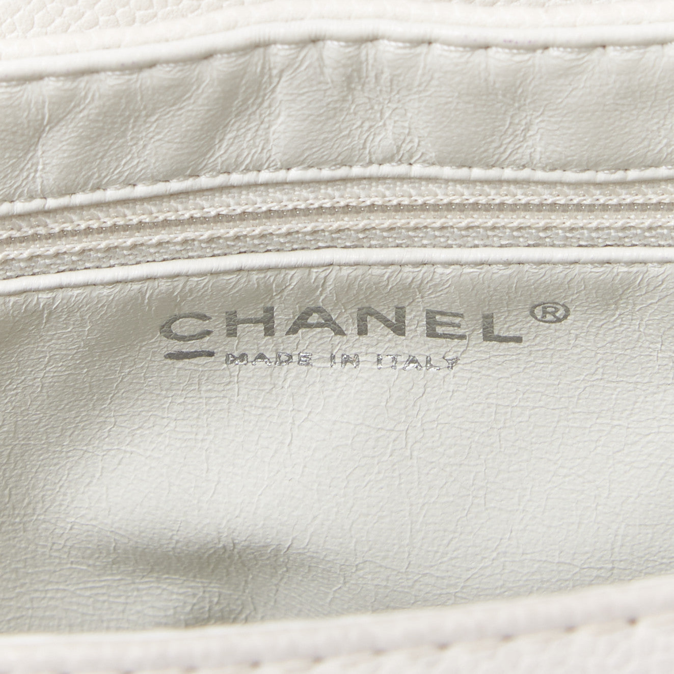 Caviar Half Moon Large Flap White