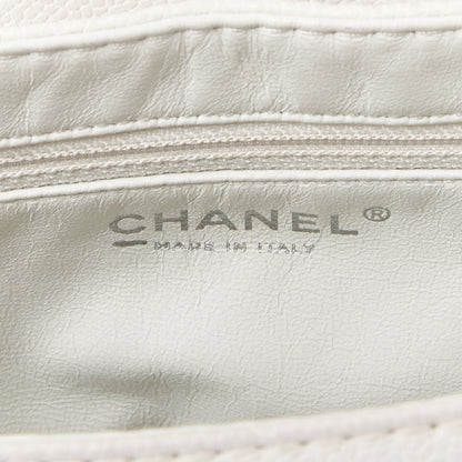 Chanel Caviar Half Moon Large Flap White 8 of 9