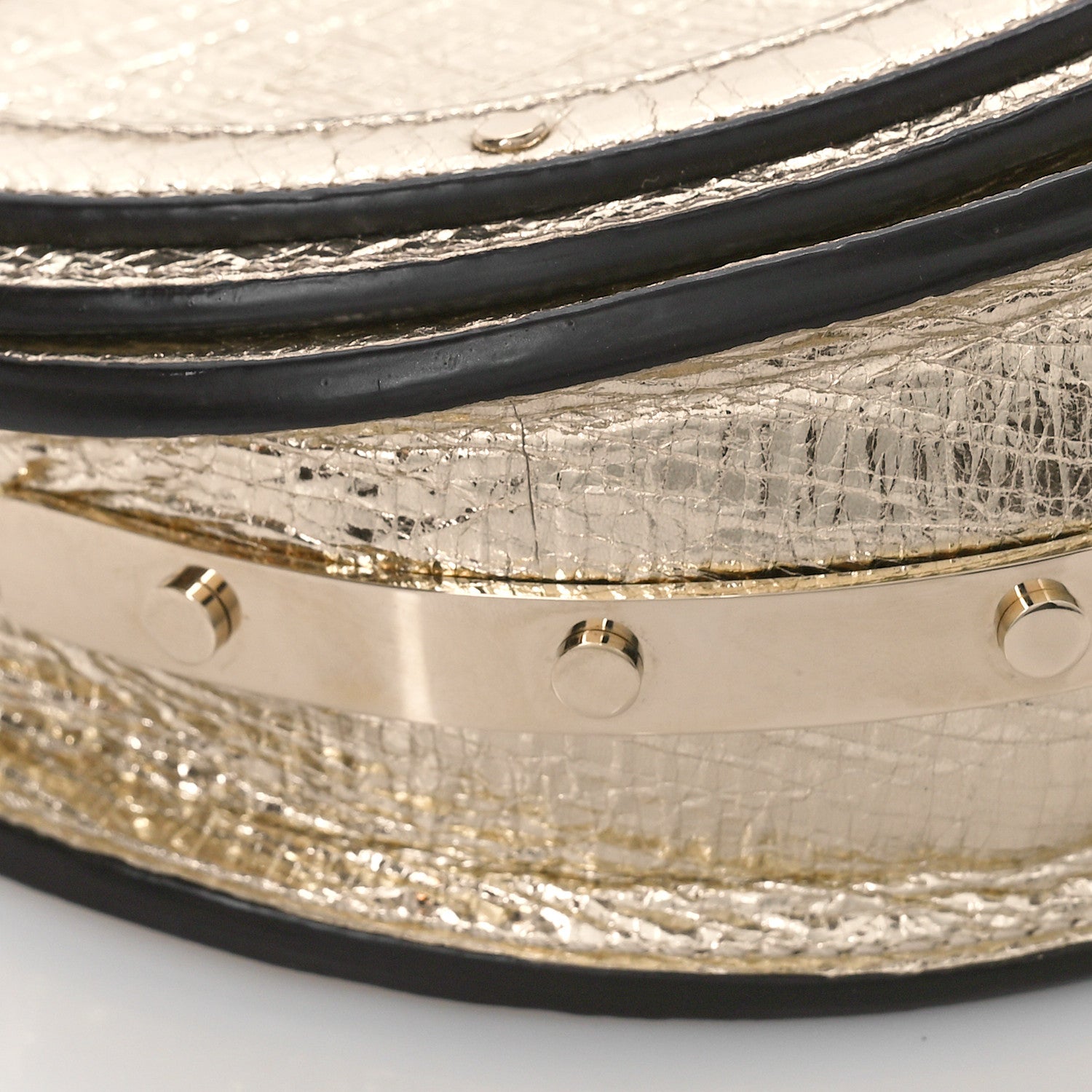 Chloe Metallic Calfskin Small Nile Bracelet Minaudiere Bag Gold 7 of 10