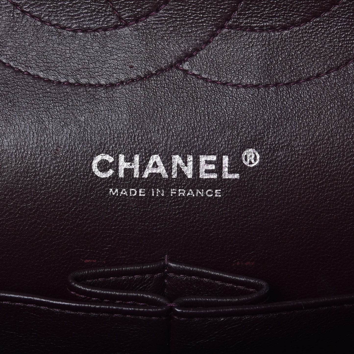 Lambskin Quilted Jumbo Double Flap Dark Purple