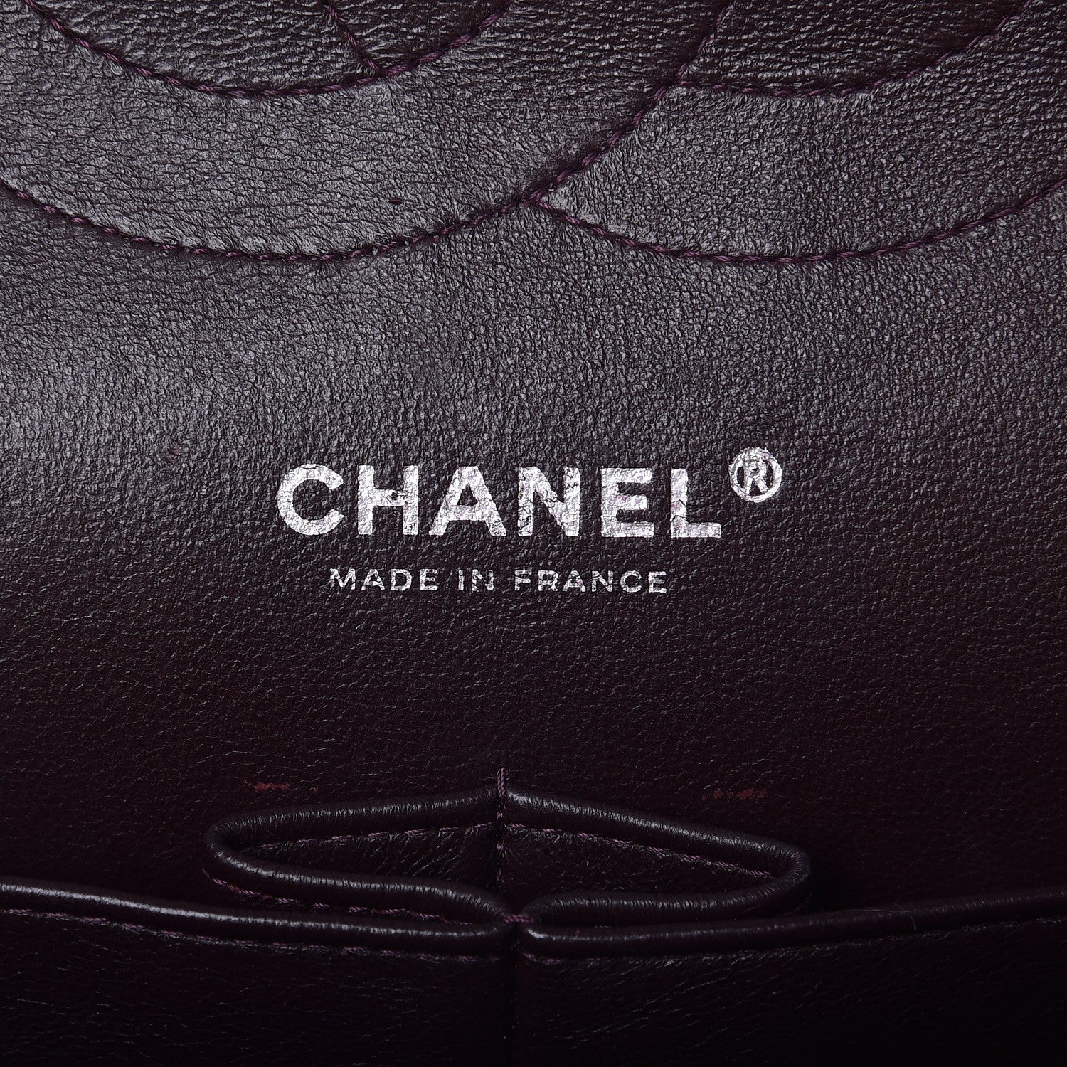 Chanel Lambskin Quilted Jumbo Double Flap Dark Purple 7 of 10