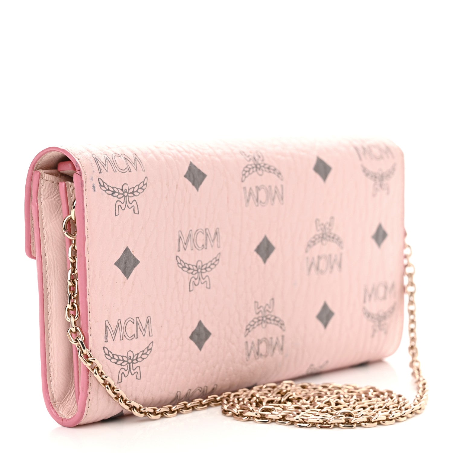 MCM Visetos Large Patricia Wallet On Chain Soft Pink 3 of 14