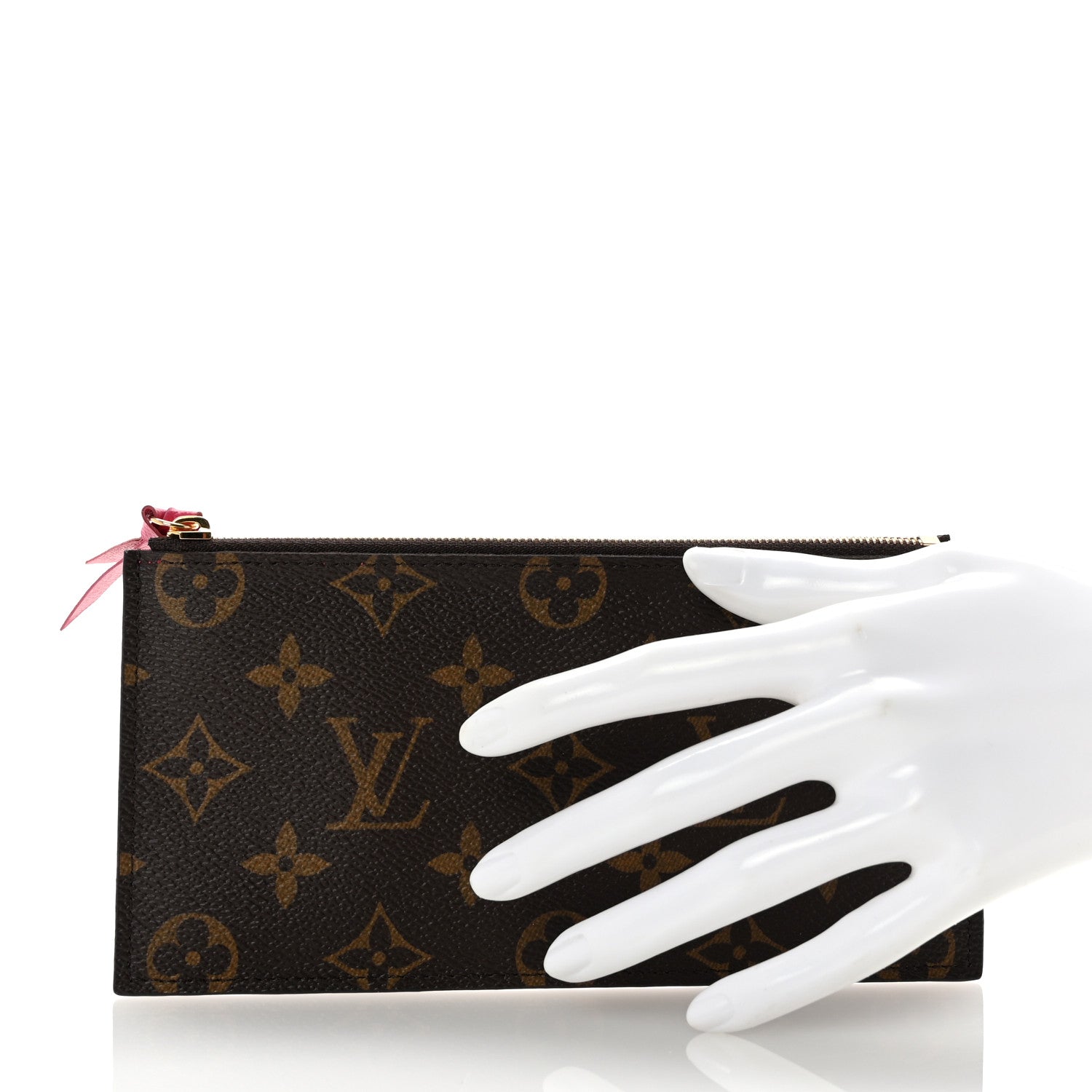 Louis Vuitton Monogram Felicie Chain Wallet Zippered Insert Fuchsia 2 of 6