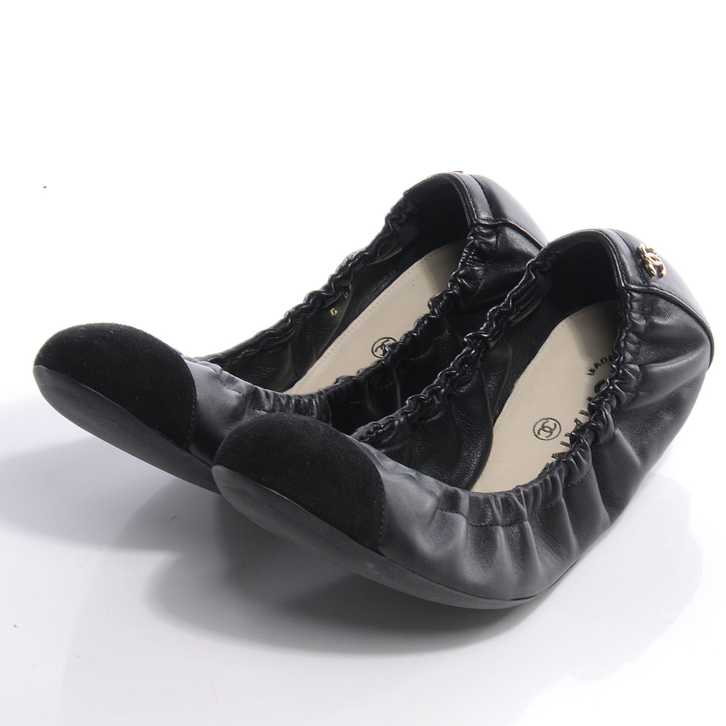 Suede Classic CC Cap Toe Ballet Flats 38 Black