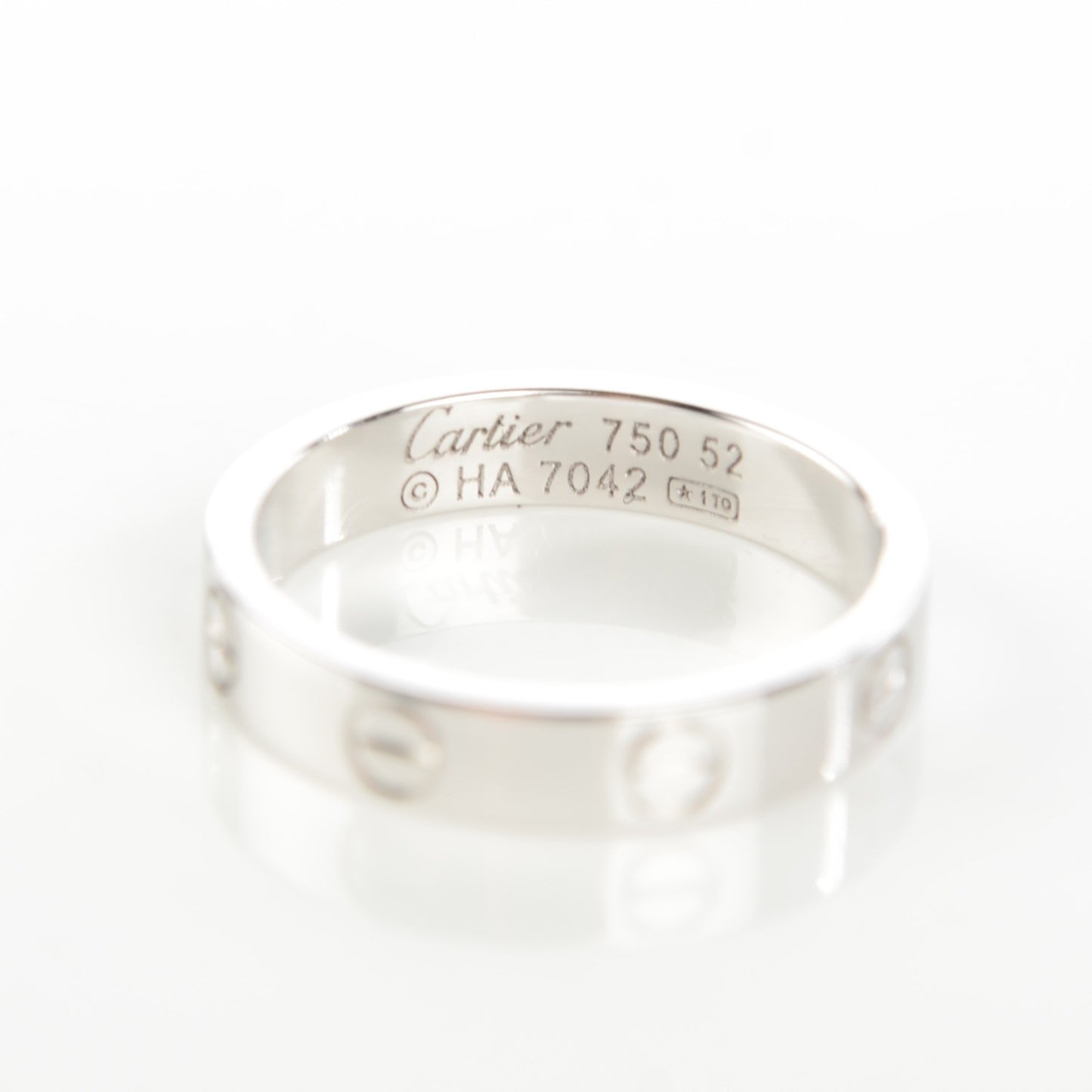 18K White Gold 4mm LOVE Wedding Band Ring 52 6