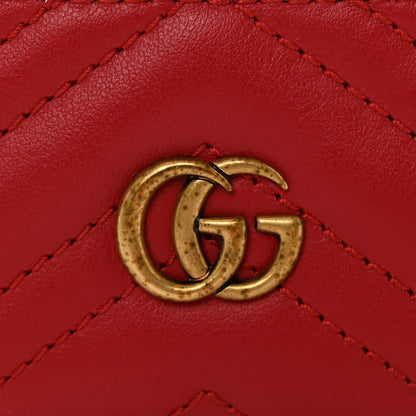Gucci Calfskin Matelasse GG Marmont Card Holder Hibiscus Red 7 of 7