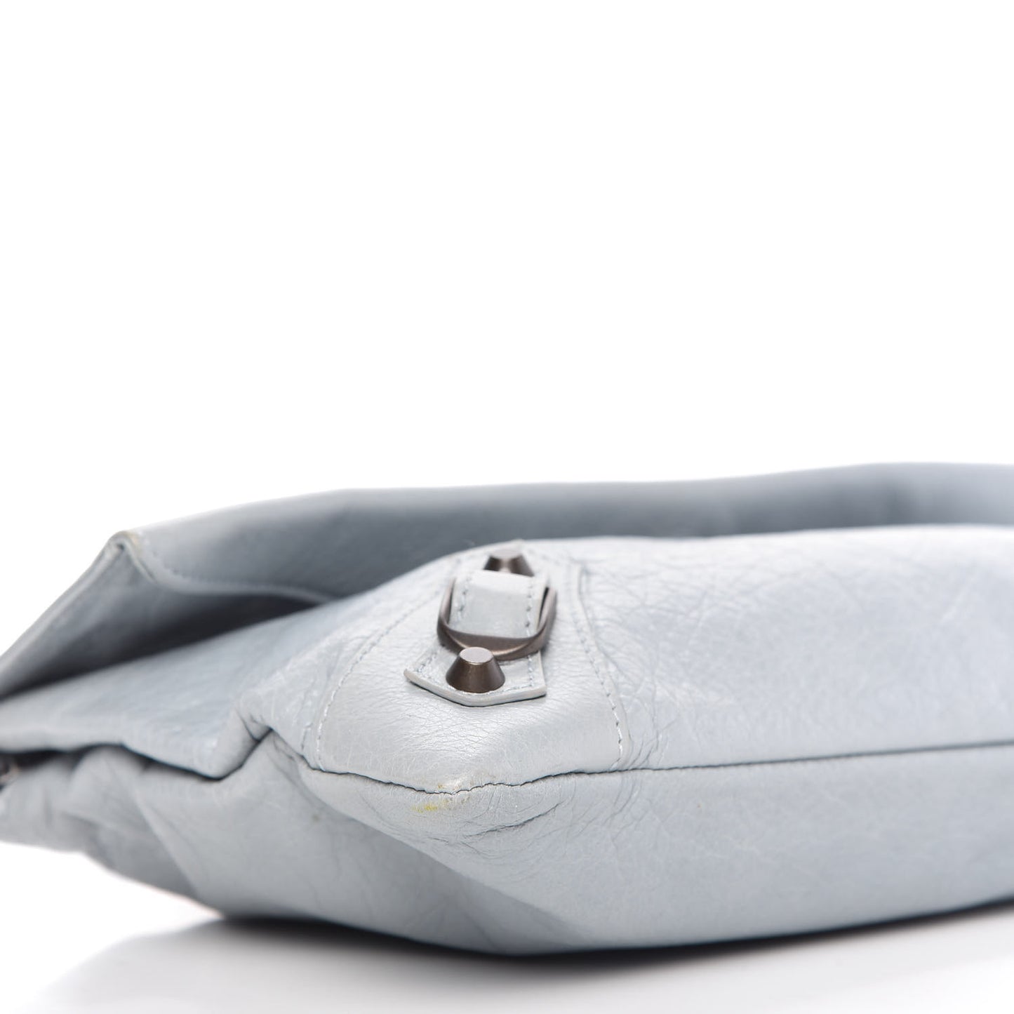 Agneau Classic Hardware Envelope Strap Clutch Bleu Opaline