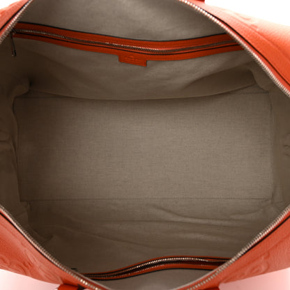 Gucci Piuma Calfskin Jumbo GG Embossed Large Duffle Bag Good Orange 4 of 8