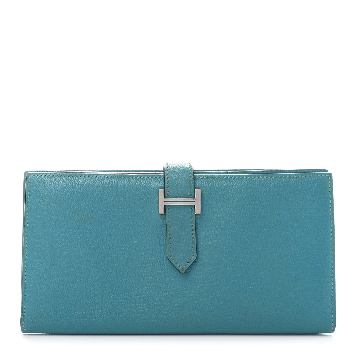 Chevre Mysore Bearn Gusset Wallet Turquoise