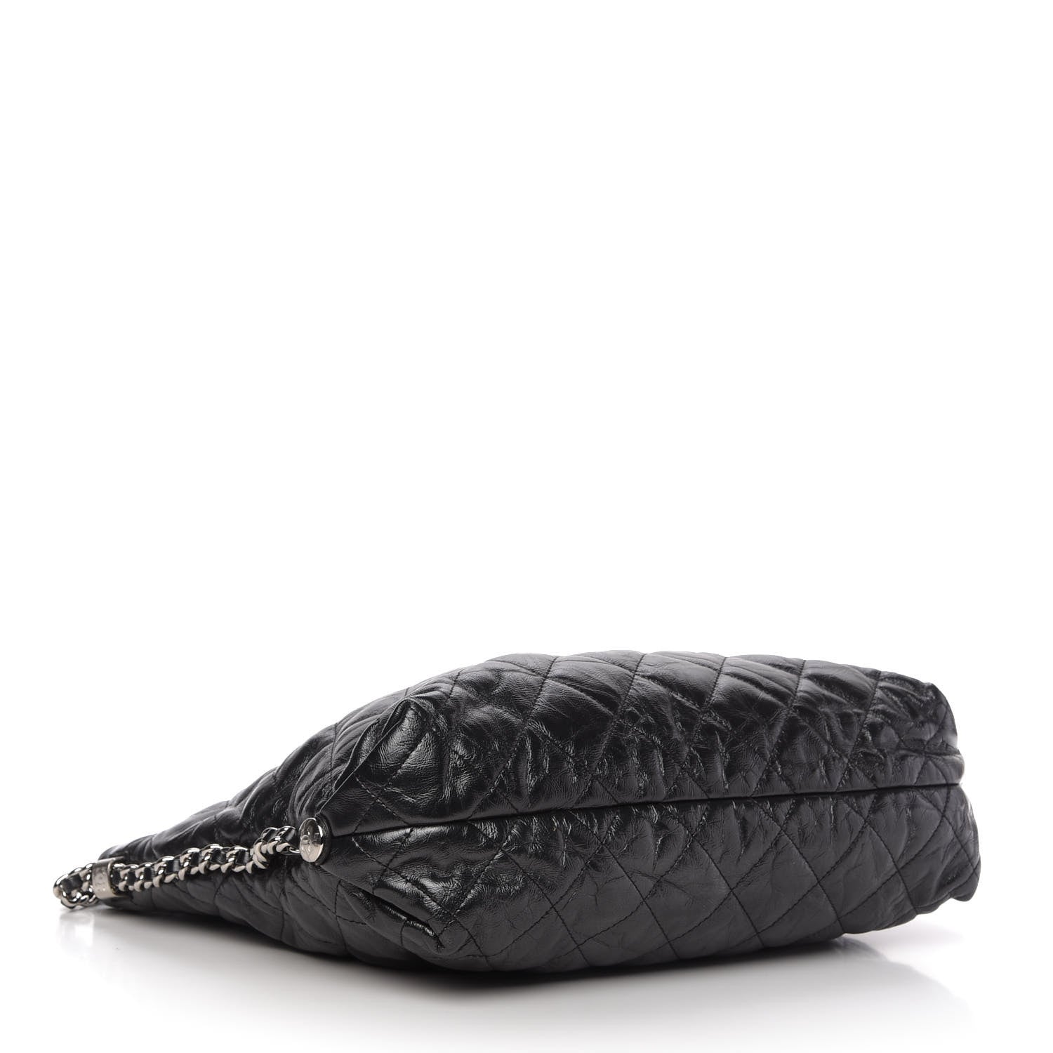 Chanel Metallic Crackled Calfskin Quilted Medium Big Bang Hobo Black 4 of 10