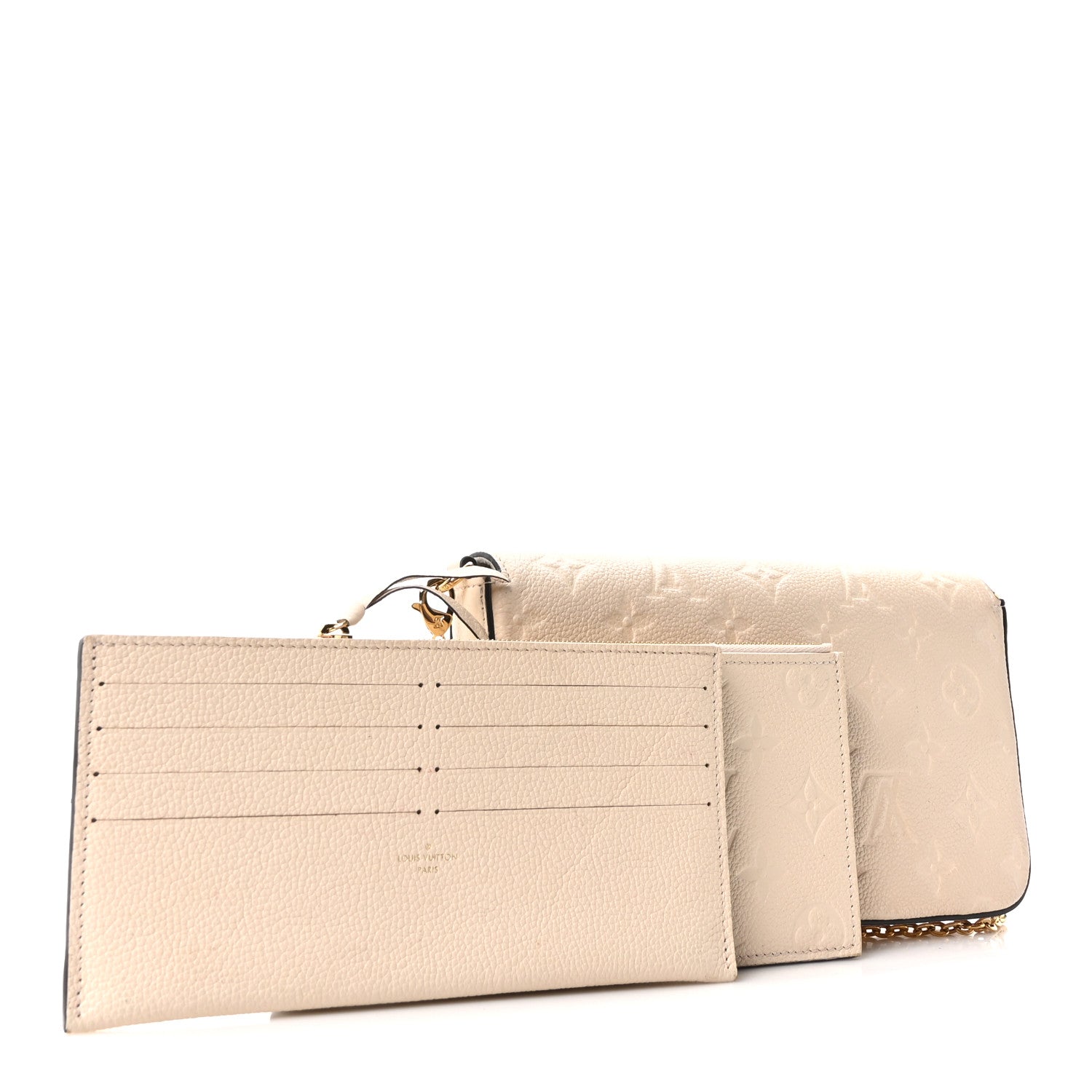 Louis Vuitton Empreinte Pochette Felicie Chain Wallet Cream 5 of 12
