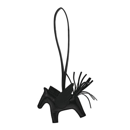 Hermes Milo Lambskin Grigri Rodeo Horse Bag Charm MM So Black 1 of 4