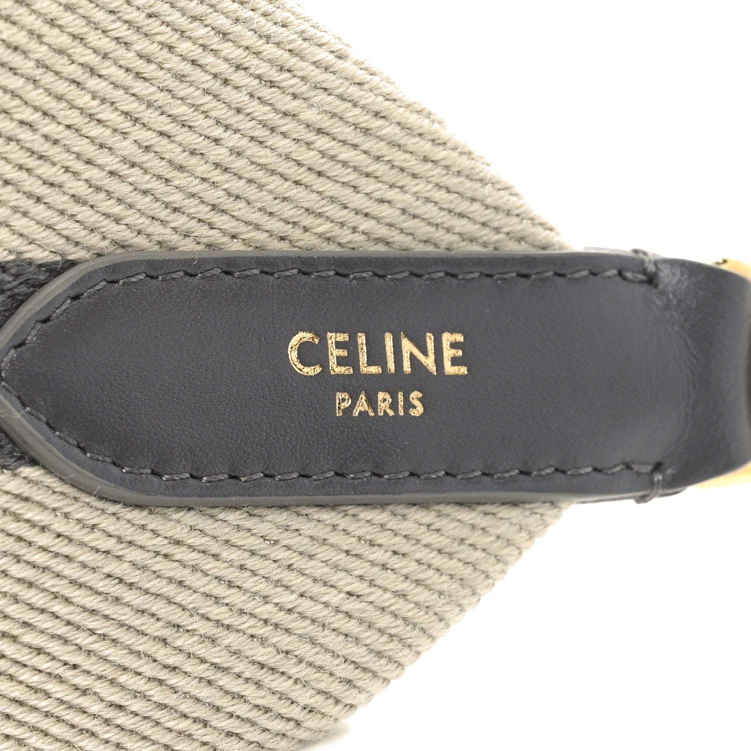 Celine Canvas Striped Strap Natural Grey 3 of 5