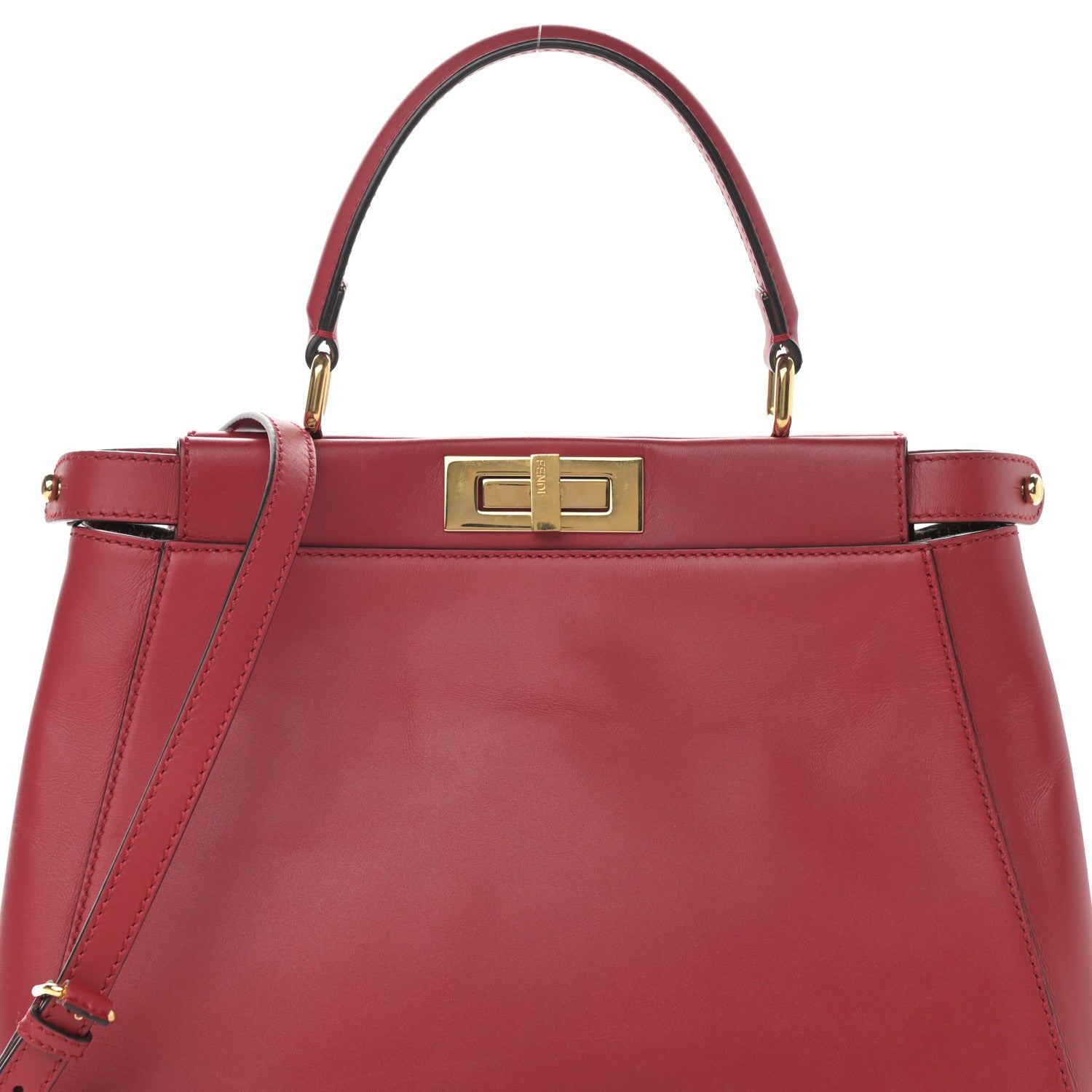 Fendi Vitello Morgan Fabric Jacquard Pequin Medium Peekaboo Iconic Satchel Mattone Tobacco Black 10 of 14
