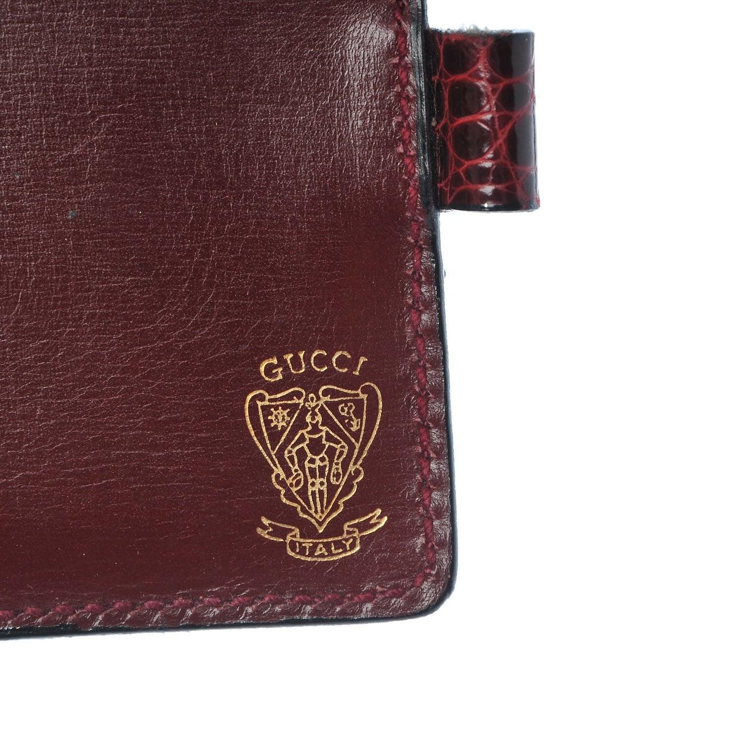 Glazed Crocodile Mini Agenda Cover Burgundy