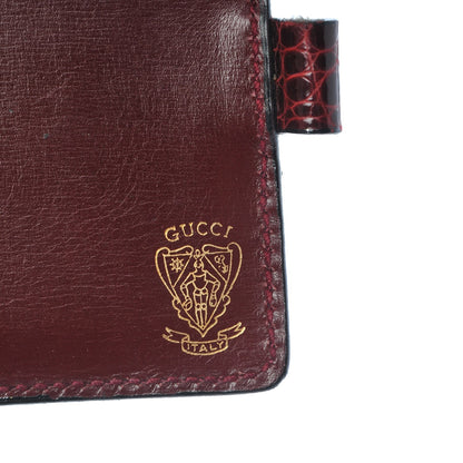 Gucci Glazed Crocodile Mini Agenda Cover Burgundy 7 of 7