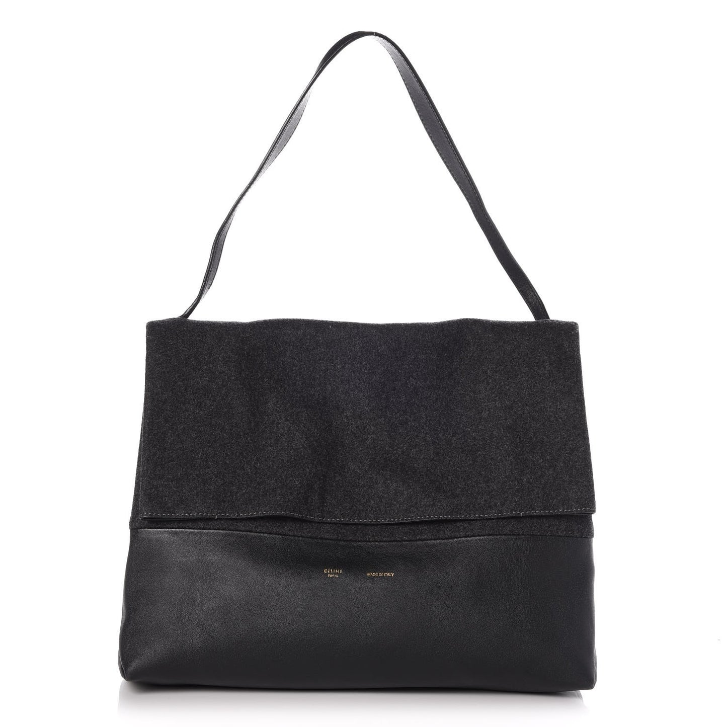 Calfskin Felt All Soft Shoulder Bag Dark Grey