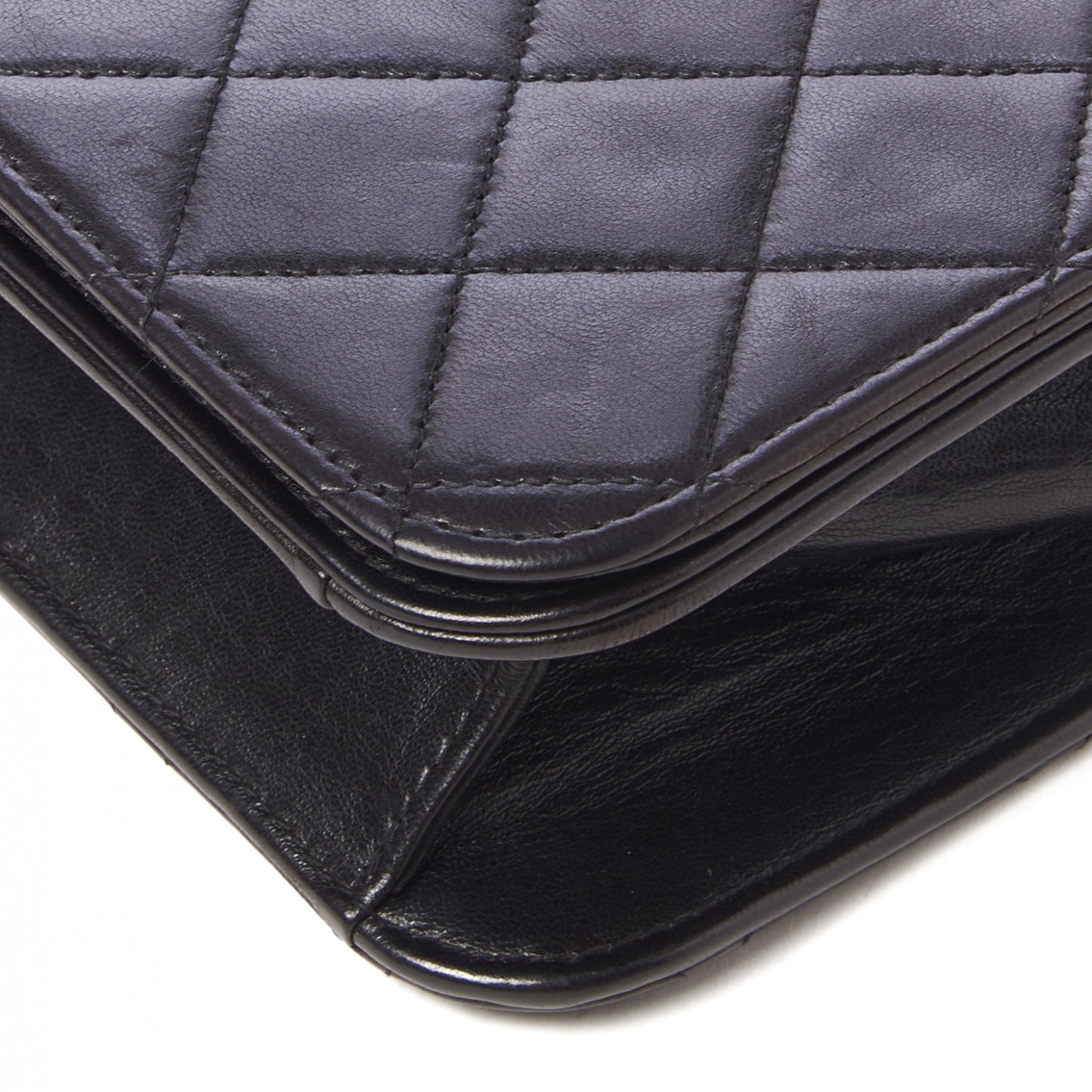 Lambskin Quilted Small Single Flap Black
