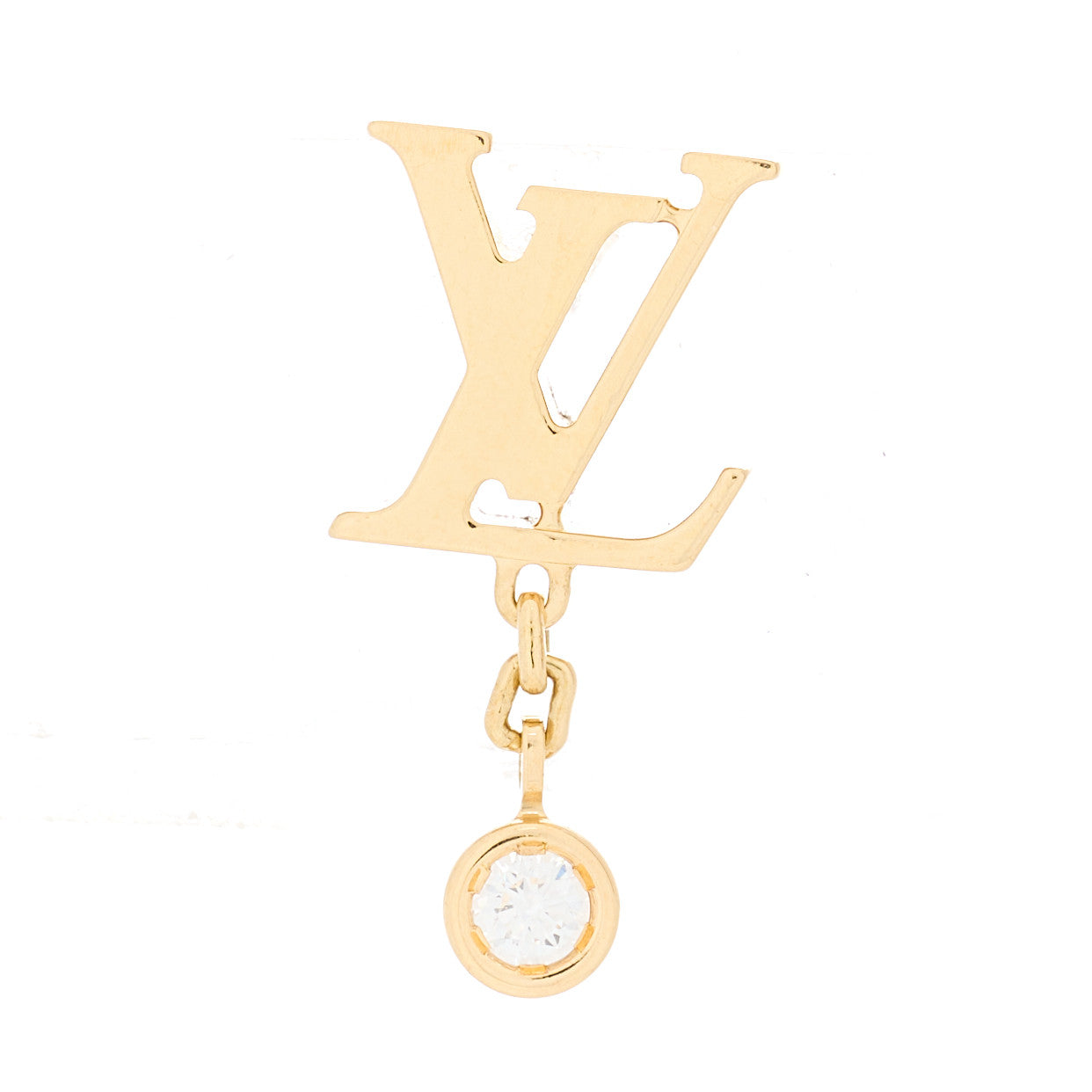 18K Yellow Gold Diamond Idylle Blossom LV Stud Single Earring