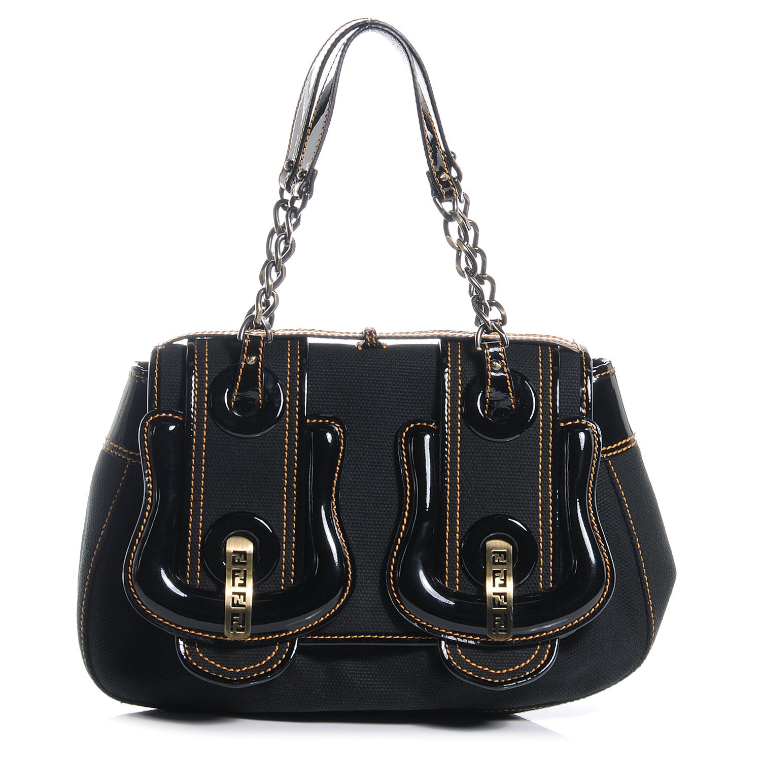 Fendi Toile Patent B Bag Black 1 of 9