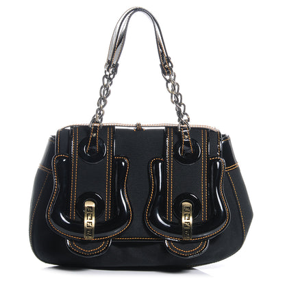 Fendi Toile Patent B Bag Black 1 of 9