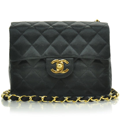 Chanel Satin Quilted Mini Flap Black 1 of 9