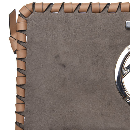 Fendi Vitello Century F is Fendi Whipstitch Threads FF Embossed Kan I Shoulder Bag Tobacco Orzo 14 of 14