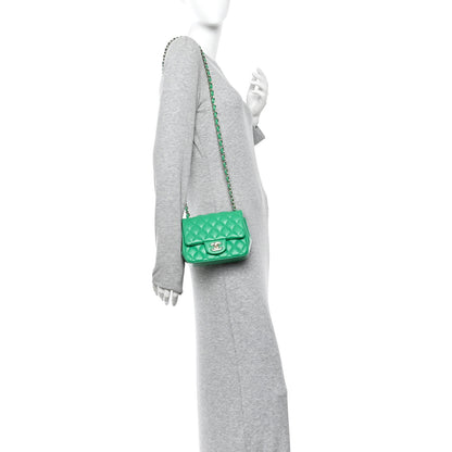 Chanel Lambskin Quilted Mini Square Flap Green 2 of 11