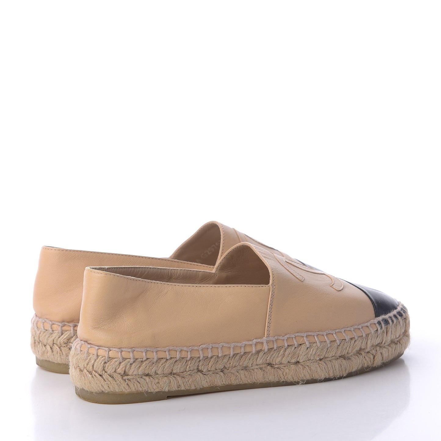 Lambskin CC Espadrilles 35 Beige Black